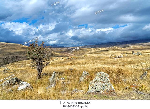 Prehistoric archaeological sites of Zorats Karer, megaliths, Sisian, Syunik Province, Caucasus, Armenia