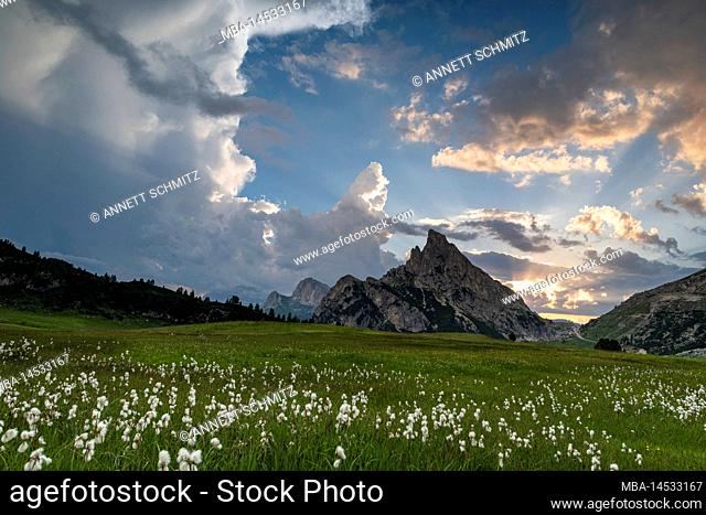 Sunset after a thunderstorm in the Dolomites