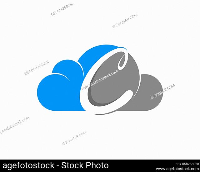 C Letter inside the cloud