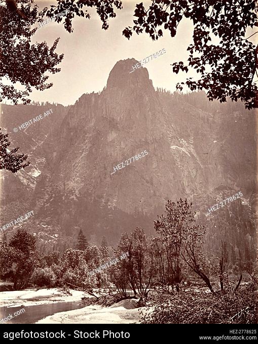 Sentinel Rock, Yosemite, ca. 1872, printed ca. 1876. Creator: Attributed to Carleton E. Watkins