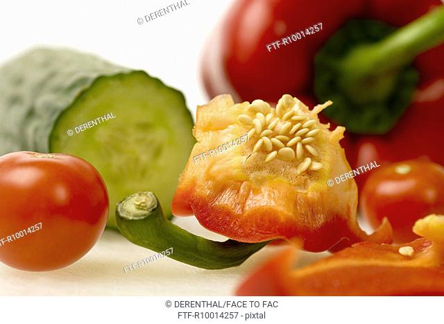 Tomatos, Cucumber and capsicum