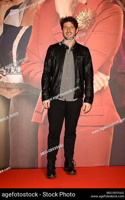 Italian actor Gabriele Rossi during the red carpet of the preview of the film 7 donne e un mistero. Rome (Italy), December 15th, 2021