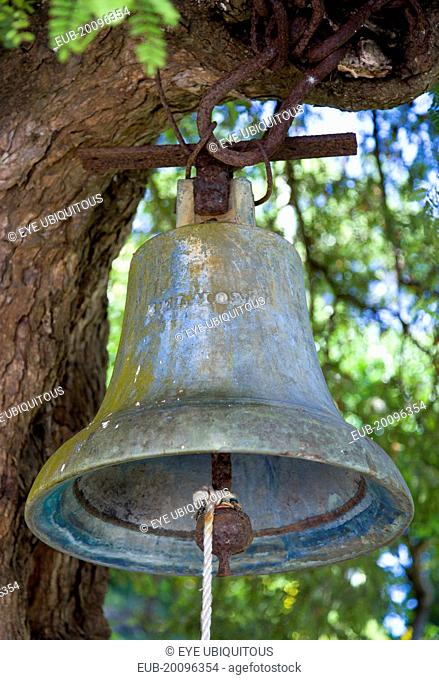 The bell hanging from a tree at Belmont Estate Plantation originally used to call the slaves from the fields