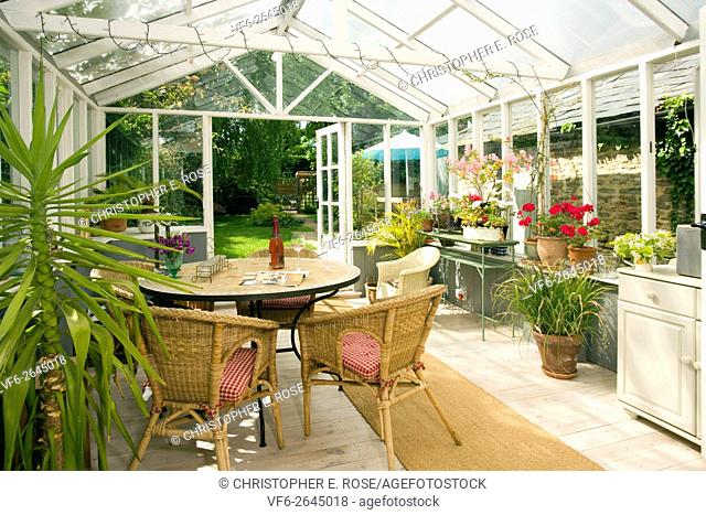 Conservatory garden room. Editorial Use Only