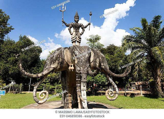 November 23 2016 Vientiane, Laos Religious statues at Wat Xieng Khuan Buddha park