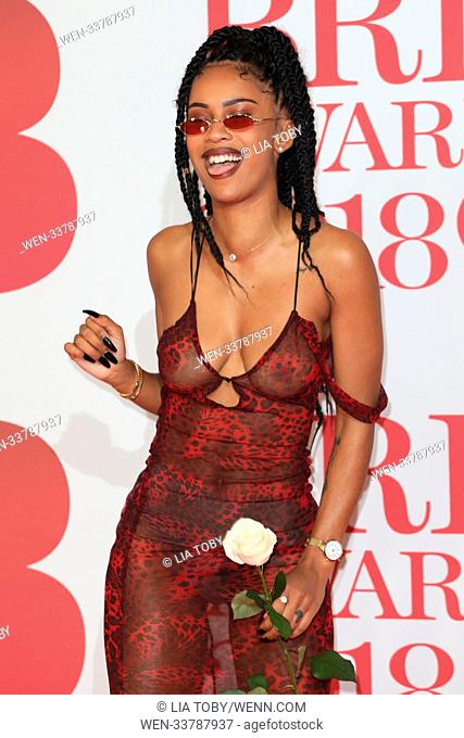 The Brit Awards (Brits) 2018 held at the O2 - Arrivals Featuring: IAMDDB Where: London, United Kingdom When: 21 Feb 2018 Credit: Lia Toby/WENN.com