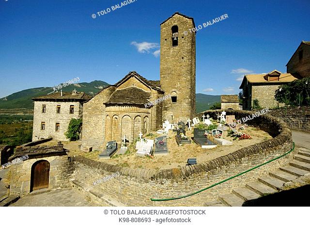 San Martín church. Romanesque style (10th century). Oliván. Serrablo. Huesca province. Aragon. Spain