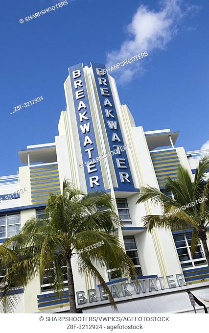Breackwater Hotel, Ocean Drive, South Beach, Miami Beach, Florida, USA