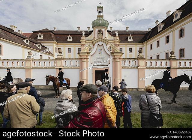 Easter riders, taken during the Easter procession on the German-Polish border in Ostritz, April 9, 2023. The resurrection of Jesus Christ is announced during...