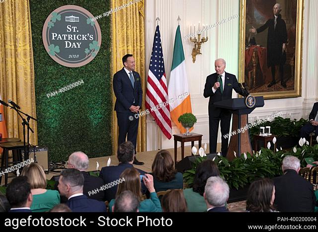 United States President Joe Biden hosts H.E. Leo Varadkar, Taoiseach of Ireland, for a Shamrock presentation and reception at the White House in Washington, DC