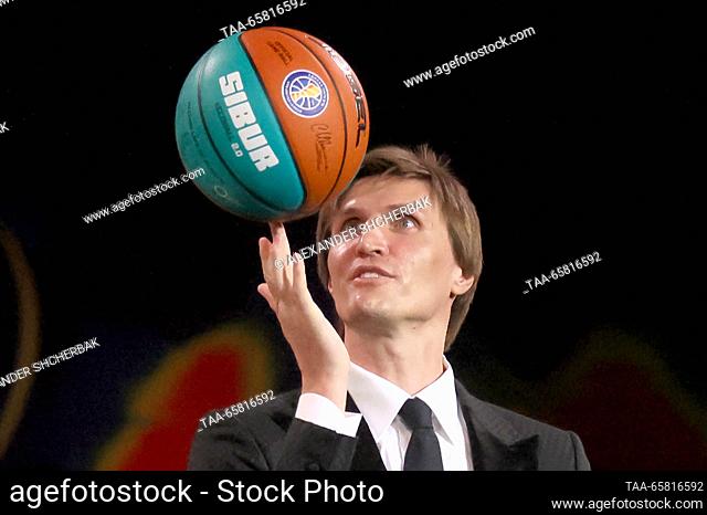 RUSSIA, MOSCOW REGION - DECEMBER 16, 2023: Russian Basketball Federation President Andrei Kirilenko is seen before a Russian Football Cup All-Star Game between...