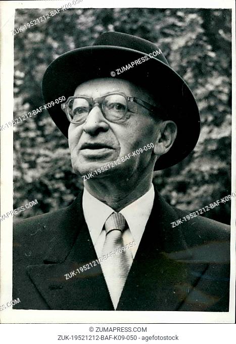 Dec. 12, 1952 - The new President of Israel. Mr Izhak Ben Zvi takes office. Photo shows new portrait of Mr. Izhak Ben Zvi