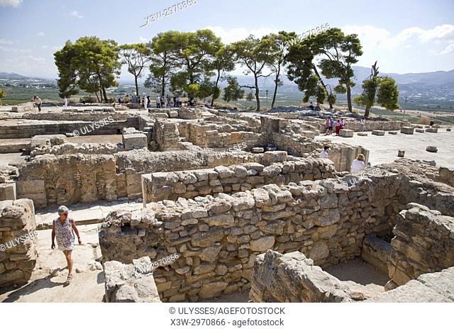 Central courtyard area, Festos, archeological area, Crete island, Greece, Europe