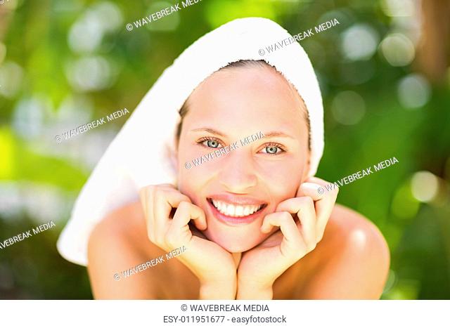 a woman preparing herself for spa day