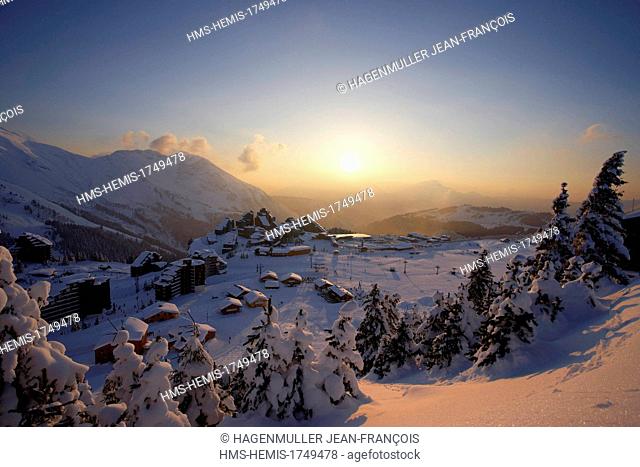 France, Haute Savoie, Avoriaz (1800m) in winter