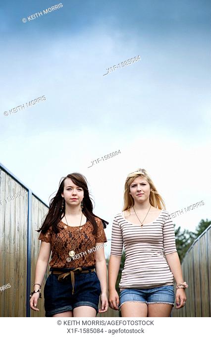 Two 16 17 year old teenage girls, UK