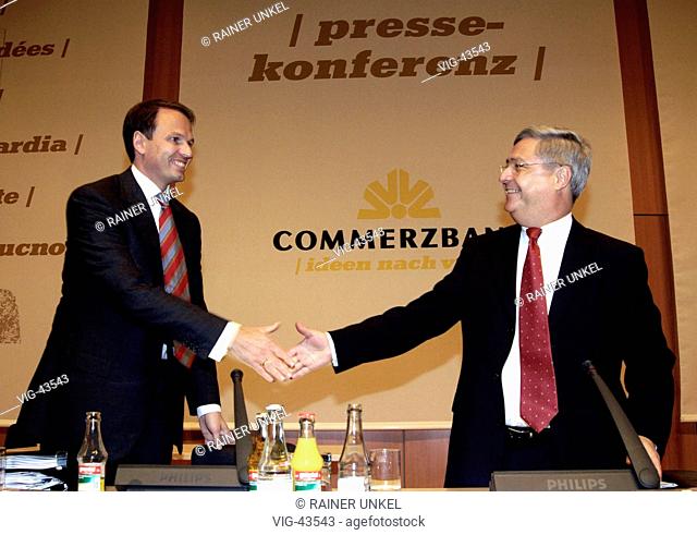 Klaus-Peter MUELLER (right), spokesman of the executive board of the Commerzbank AG, together with Dr. Eric STRUTZ, member of the board ( ressort: finance )
