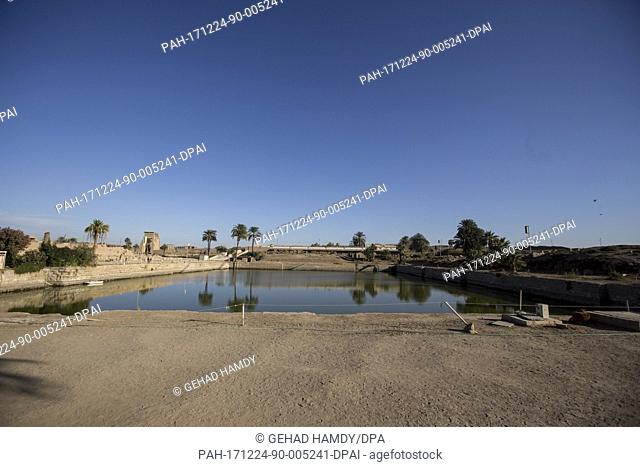 A picture issued on 24 December 2017, shows a view of the sacred lake at the Karnak Temple, in Luxor, Upper Egypt, 08 December 2017