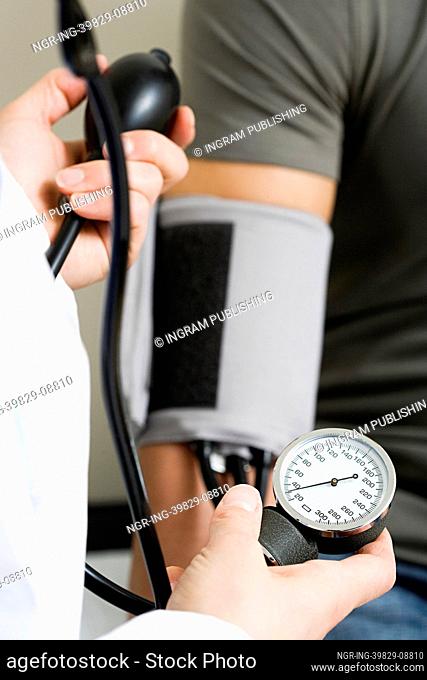 Taking blood pressure reading