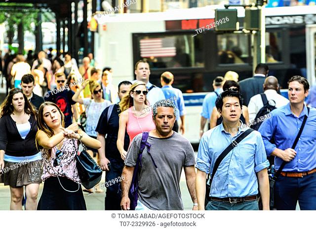 Morning Rush Hour, Pedestrian Traffic, 5th Avenue, Midtown Manhattan, New York City, USA