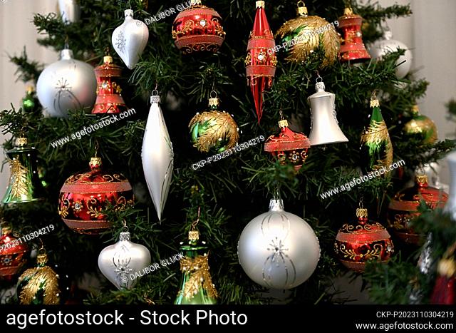 The Chateau Gallery (Galerie Mariette) in Vizovice, Zlin region, Czech Republic, presents traditional Christmas tree decorating and some of this year's trends