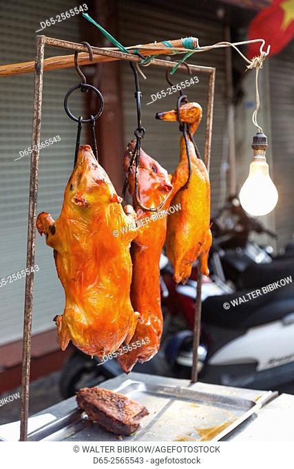 Vietnam, Hanoi, street food, roast pork and roast duck