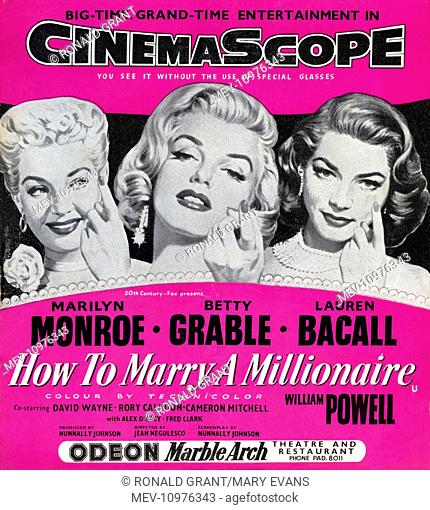 HOW TO MARRY A MILLIONAIRE [US 1953] BEETY GRABLE, MARILYN MONROE, LAUREN BACALL