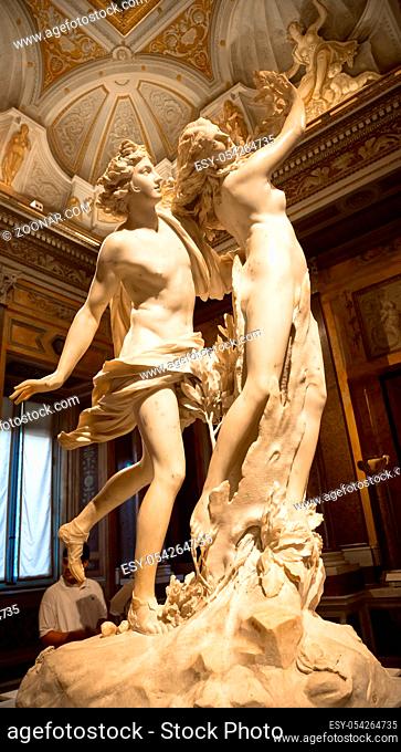 ROME, ITALY - AUGUST 24, 2018: Gian Lorenzo Bernini masterpiece, Apollo e Dafne, dated 1625