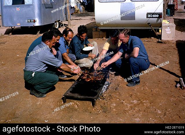 Bluebird CN7 support team barbequeing at Lake Eyre, Australia, 1964. Creator: Unknown