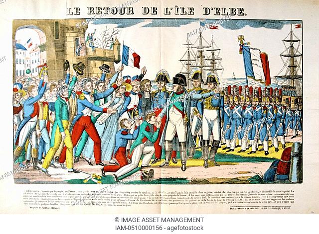 Napoleon I Napoleon Bonaparte 1769-1821 returning to France from exile in Elba, 26 February 1815, welcomed by his supporters
