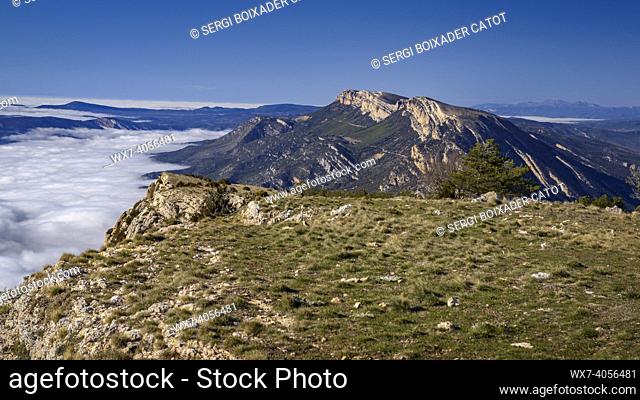 Views from Tossal de les Torretes summit, in Montsec (Lleida province, Catalonia, Spain)