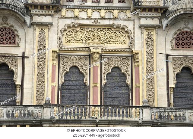 Partial view of The Lakshmi Vilas Palace, was built by Maharaja Sayajirao Gaekwad 3rd in 1890, Vadodara (Baroda), Gujarat, India