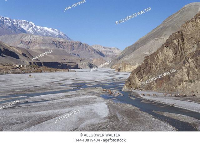 Upper mustang, river bed, wilderness, potash Gandaki valley, desert, dry, inhabitants, residents, Nepali, ethnic minor