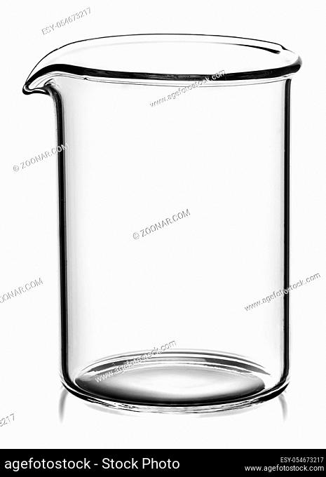Beaker without divisions isolated on white background