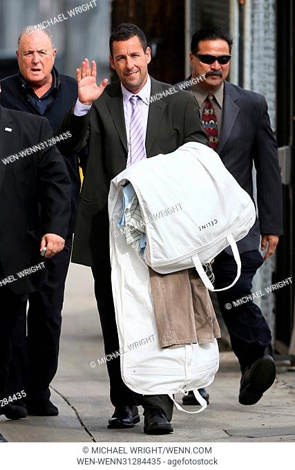 Adam Sandler seen arriving at the ABC studios for Jimmy Kimmel Live! Featuring: Adam Sandler Where: Los Angeles, California