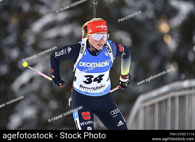 Franziska HILDEBRAND (GER). Action, single image, cut single motif, half figure, half figure. IBU Biathlon World Cup women's 7