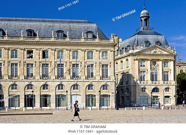 Place de la Bourse, Bordeaux, France. Former Royal Palace dedicated to King Louis XV (15th)