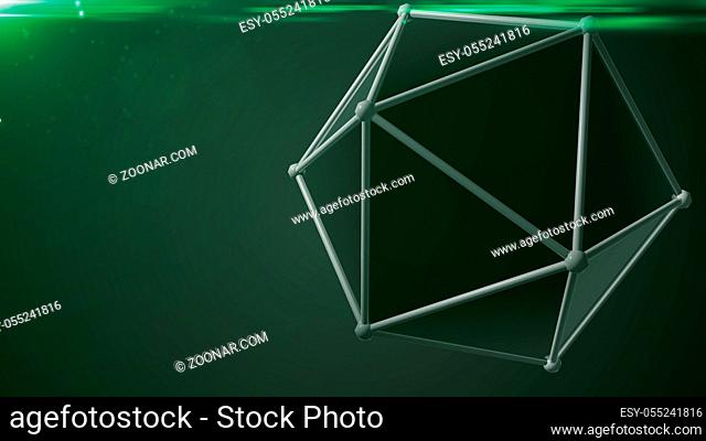 3D rendered big atom. Abstract technology background