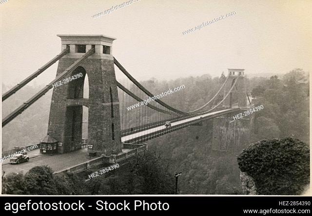Clifton Suspension Bridge, Clifton, City of Bristol, 1950-1959. Creator: JR Uppington