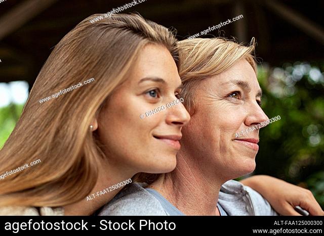 Thoughtful woman with her mother in law