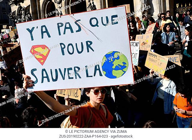 February 22, 2019 - Paris, Ile-de-France (region, France - Swedish activist Greta Thunberg, 16, a leading figure in climate change