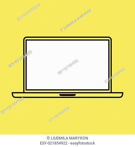 Laptop design template elements for web and mobile applications. Stroke thin line flat minimalistic style. Vector illustration eps10