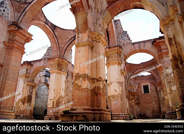 Ruins of brick cathedral in Antigua Guatemala