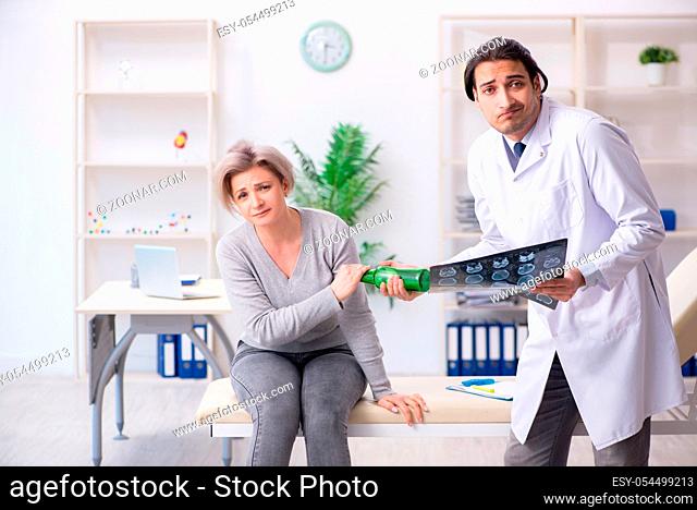 The female alcoholic visiting young male doctor
