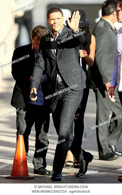 Trevor Noah and girlfriend Dani Gabriel seen arriving at ABC studios for Jimmy Kimmel Live Featuring: Trevor Noah Where: Los Angeles, California