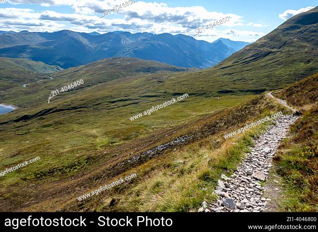 path in the highland mountains in the area of Kinlochleven in Scotland