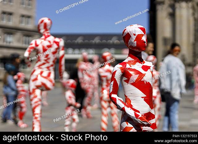 Art installation 'It is like it is - Memorial to the Corona Crisis - 2020', an installation made of 111 masked mannequins