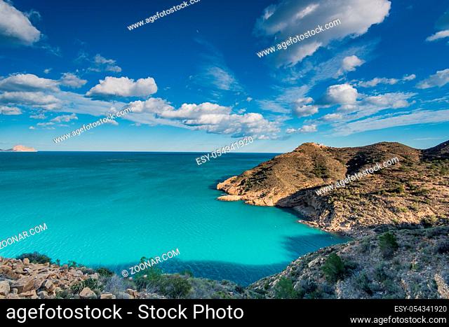 Mediterranean seascape at sunny day on Costa Blanca in Spain