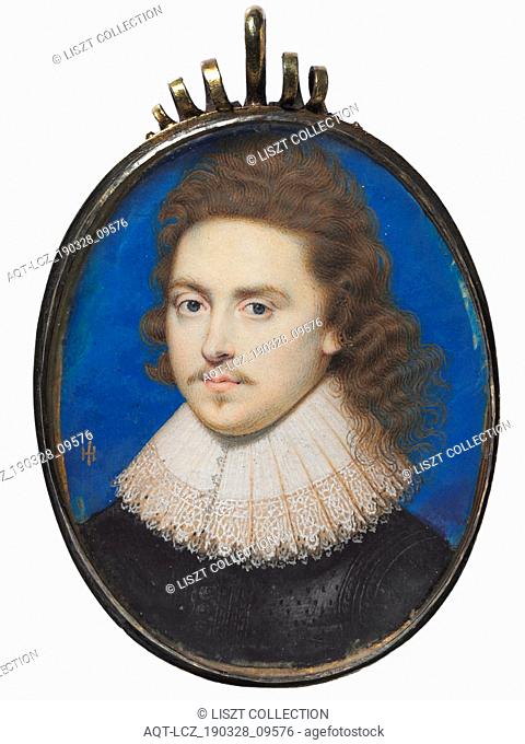 Portrait of a Man, c. 1625. John Hoskins (British, c. 1590-1665). Watercolor on vellum with gold border; framed: 5.2 x 4.2 cm (2 1/16 x 1 5/8 in