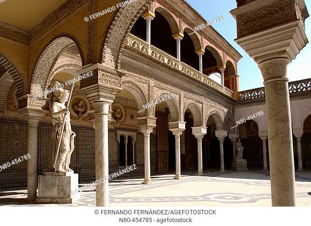 Casa de Pilatos courtyard. Sevilla. Andalucia. Spain